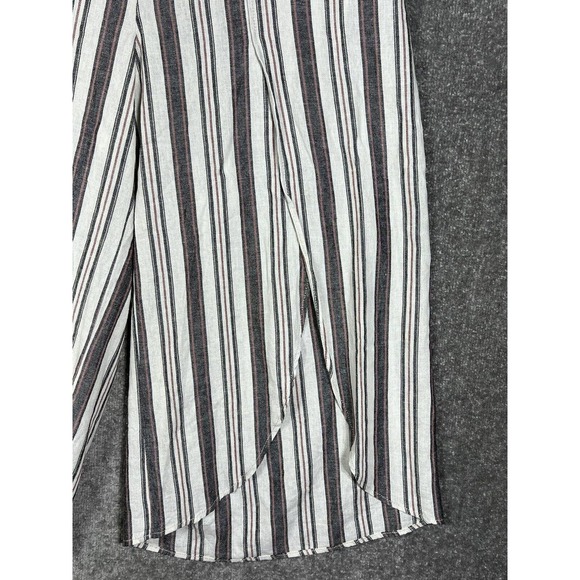 Maurices Linen Rayon Striped Split‎ Wide Leg Cropped Pants Womens Size XXL Belt - Picture 7 of 16